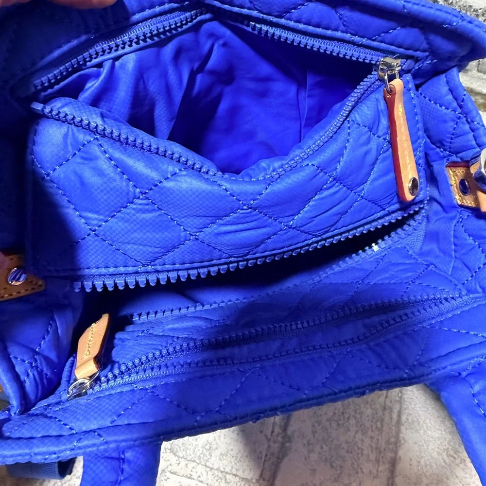 MZ WALLACE Mini Box Tote Crossbody Bag Blue Quilted RARE color - Picture 8 of 10